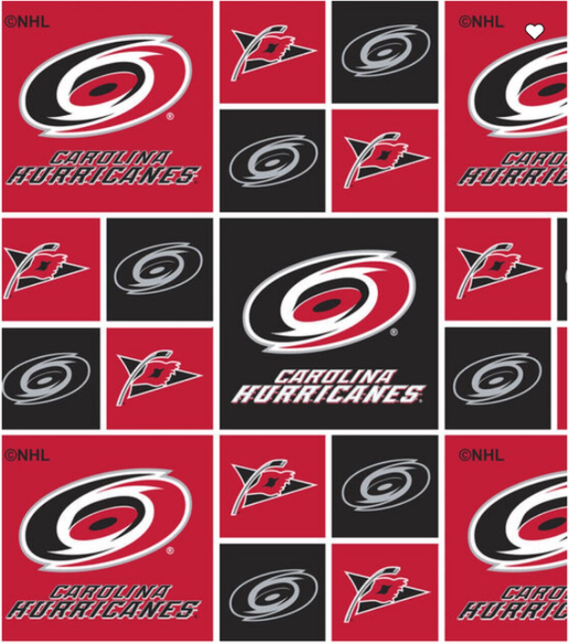 NHL Licensed Carolina Hurricanes 020-HUR Cotton Fabric by the Yard